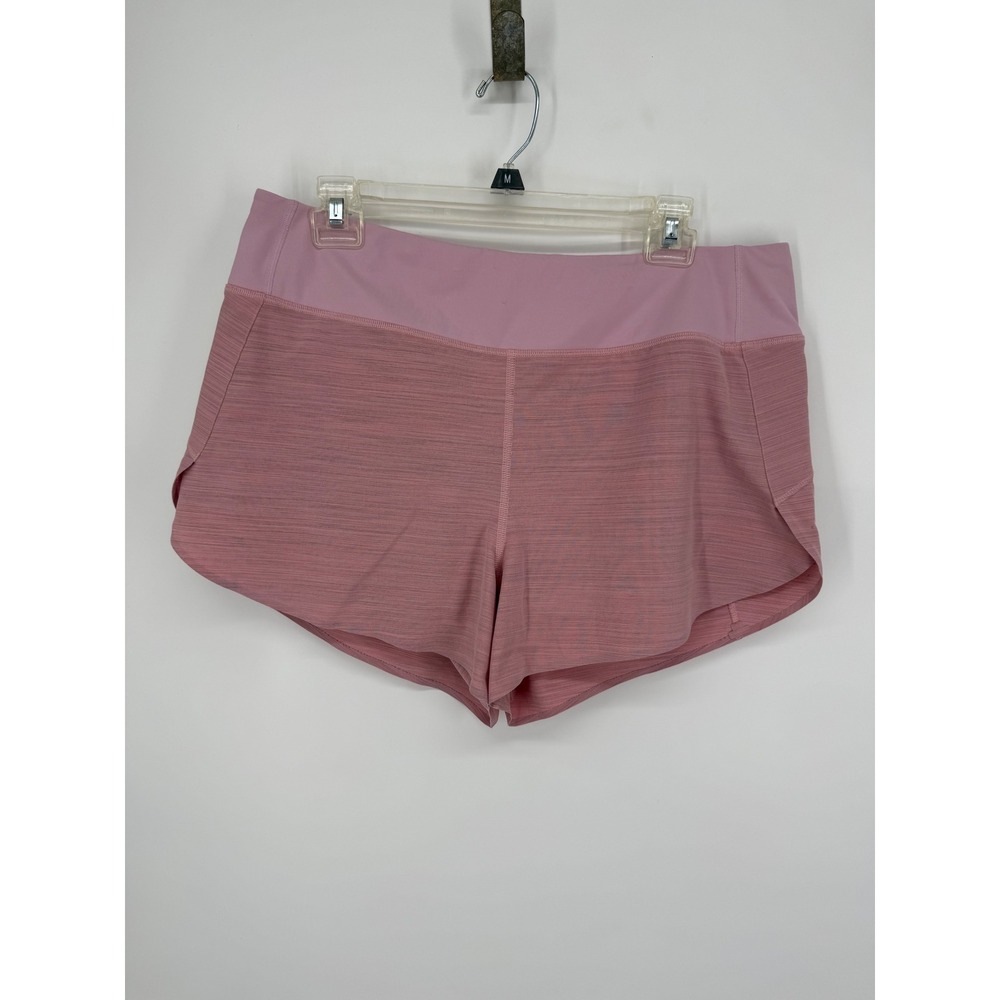 Athleta Run With It Textured Shorts Women Large Pink 3.5 Inch Inseam Running